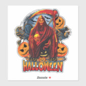 Halloween Evil skeleton, pompoen Sticker (Vel)
