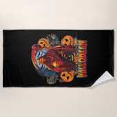 Halloween Evil skeleton, pompoen Strandlaken (Voorkant)