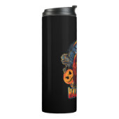 Halloween Evil skeleton, pompoen Thermosbeker (Gedraaid links)