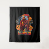 Halloween Evil skeleton, Pumpkin Wandkleed (Voorkant)