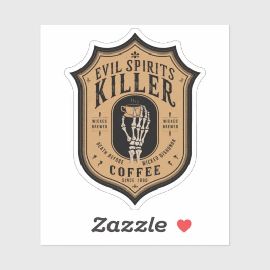 Halloween Evil Spirits Killer Koffiedrank Sticker (Vel)