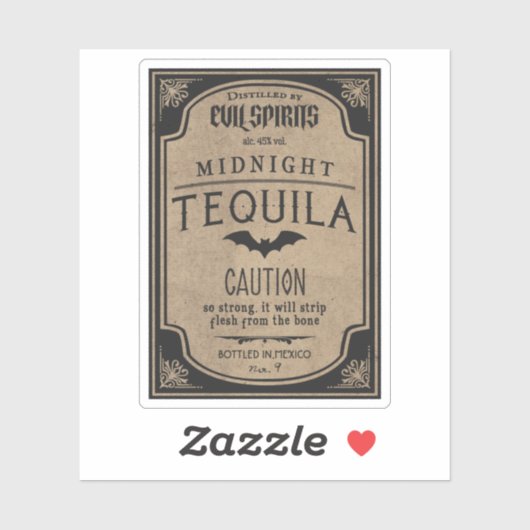 Halloween Evil Spirits Midnight Tequila Potion Sticker (Vel)