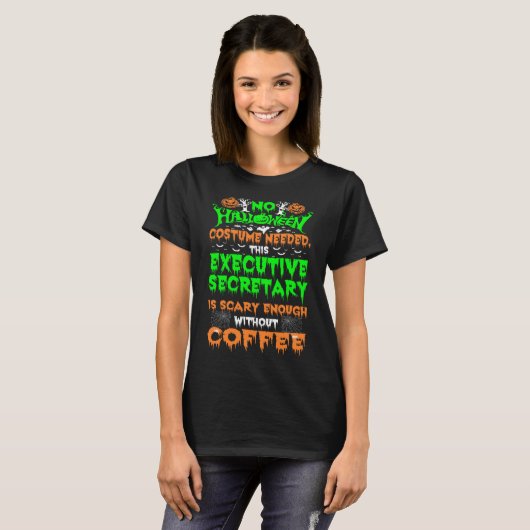 Halloween Executive Secretaris enge koffie cadeau T-shirt (Voorkant volledig)
