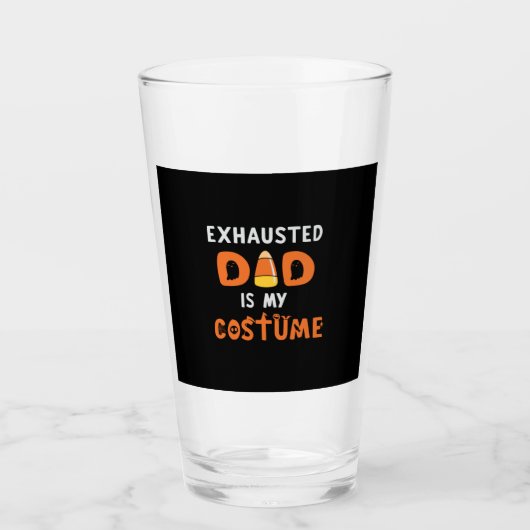 Halloween Exhausted Dad is My Costume Birthday Glas (Voorkant)