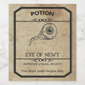 Halloween Eye of Newt Apothecary Wine Label Wijn Etiket (Enkel label)