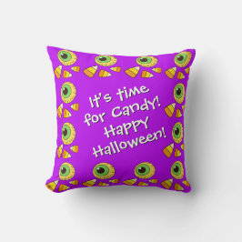 Halloween Eyeball & Candy Corn Pillow Kussen
