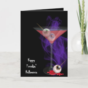 Halloween Eyeball Martini Drink met rook Kaart