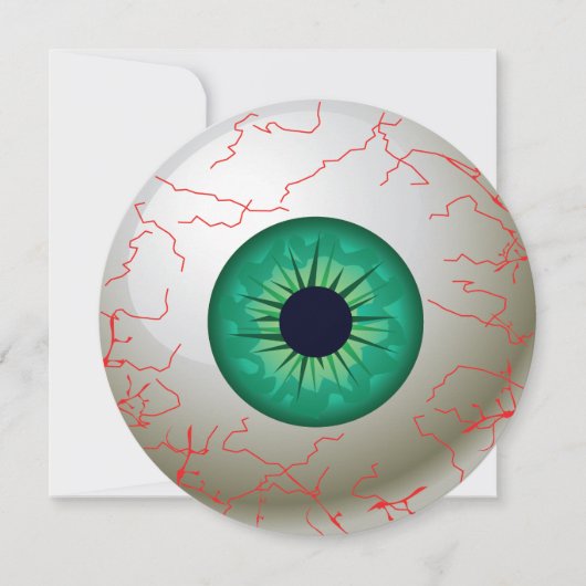 Halloween Eyeball Party Uitnodiging (Groen) (Voorkant)