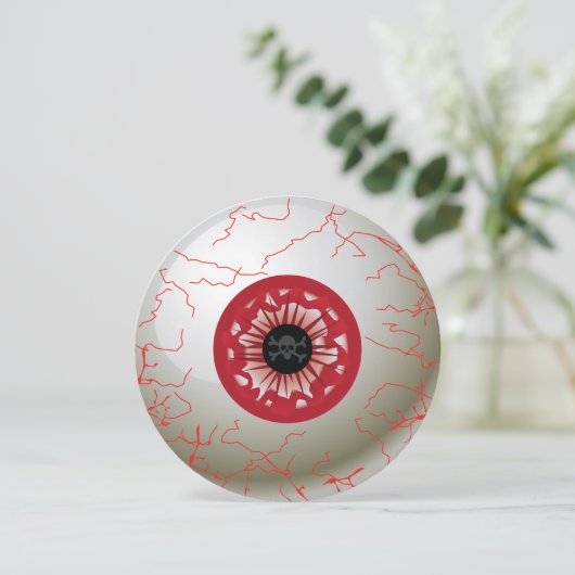 Halloween Eyeball Party Uitnodiging (Rood) (Staand voorkant)