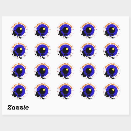 Halloween Eyeball Ronde Sticker (Vel)
