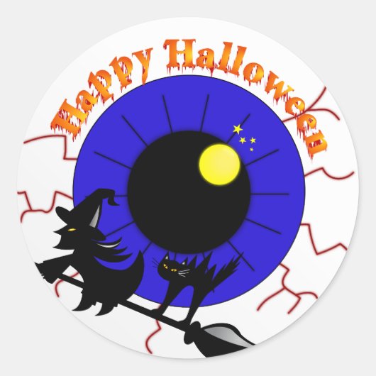 Halloween Eyeball Ronde Sticker (Voorkant)