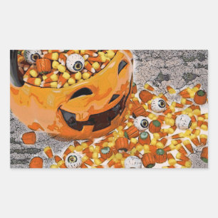 Halloween Eyeball Snoep Rechthoekige Sticker