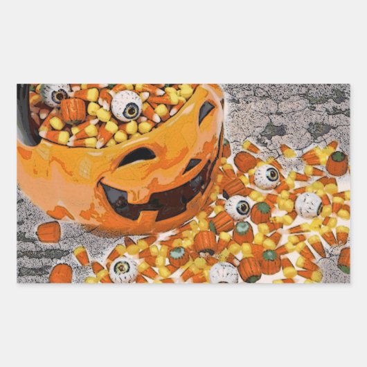 Halloween Eyeball Snoep Rechthoekige Sticker (Voorkant)