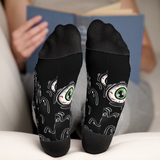 Halloween Eyeball Sokken – Spooky Drip Crew Sokken (Onderkant)