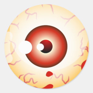 Halloween Eyeball (verstoord effect) Ronde Sticker