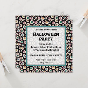 Halloween Eyeballs Party Kaart