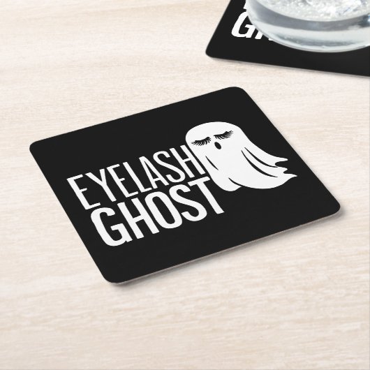 Halloween Eyelash Ghost Kartonnen Onderzetters (Schuin)