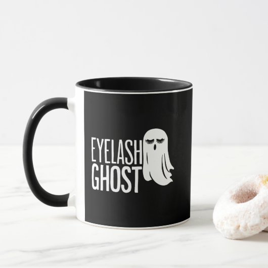 Halloween Eyelash Ghost Mok (Met donut)