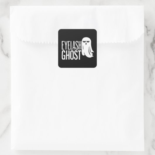 Halloween Eyelash Ghost Vierkante Sticker (Tas)