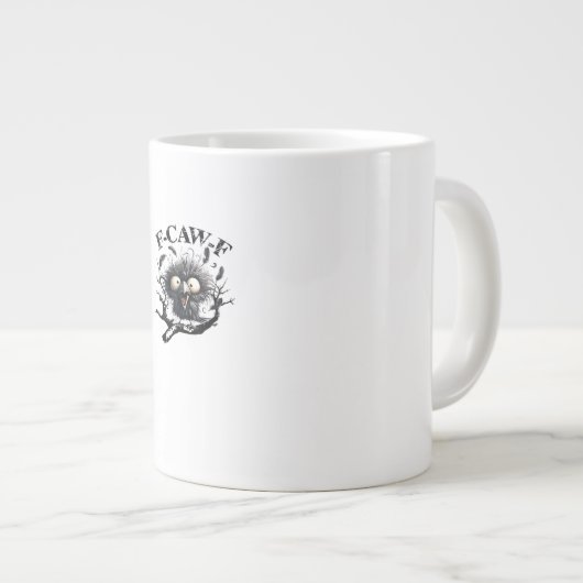 Halloween F-Caw-F Bird Cool Unique Grote Koffiekop (Voorkant rechts)