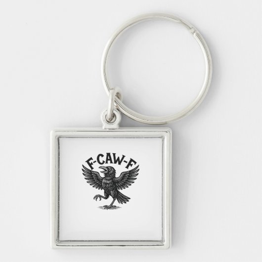 Halloween F-Caw-F Bird Crow Women Men Minimal Clea Sleutelhanger (Voorkant)