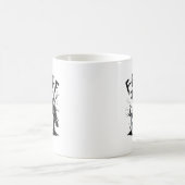 Halloween F-Caw-F Bird Crow Women Men Retro Classi Koffiemok (Center)