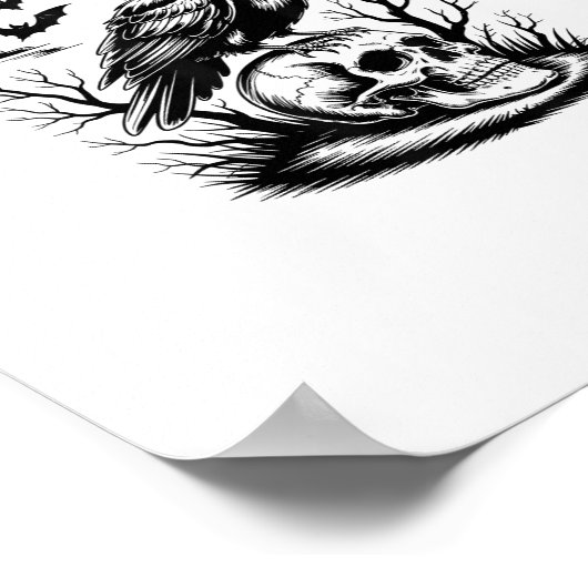 Halloween F-Caw-F Bird Crow Women Men Trendy Casua Poster (Hoek)