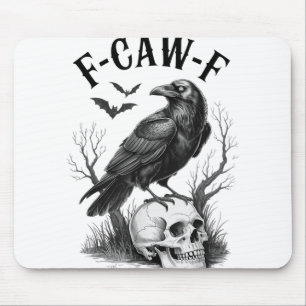 Halloween F Caw F Black Bird F-caw-f Crow Vrouwen Muismat