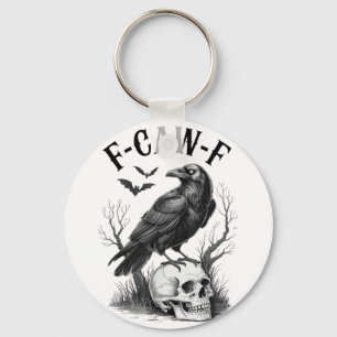 Halloween F Caw F Black Bird F-caw-f Crow Vrouwen  Sleutelhanger