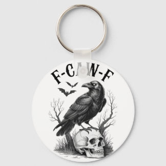 Halloween F Caw F Black Bird F-caw-f Crow Vrouwen Sleutelhanger