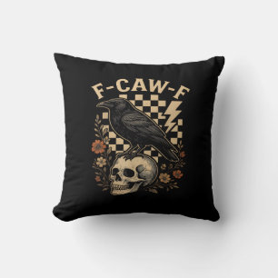 Halloween F-Caw-F Raaf Vogel F-Caw-F Kraai Geruit Kussen