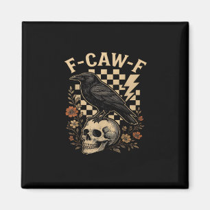 Halloween F-Caw-F Raaf Vogel F-Caw-F Kraai Geruit Magneet