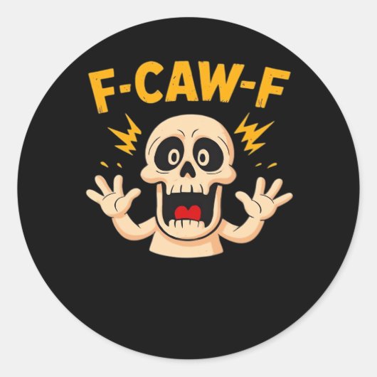 Halloween F-Caw-F Schedel Ronde Sticker (Voorkant)