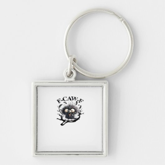 Halloween F-Caw-F Vogel Cool Uniek Sleutelhanger (Voorkant)