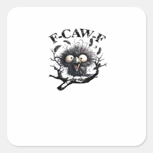 Halloween F-Caw-F Vogel Cool Uniek Vierkante Sticker (Voorkant)