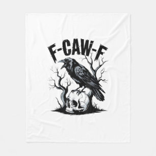 Halloween F-Caw-F Vogel Kraai Vrouwen Mannen Retro Fleece Deken