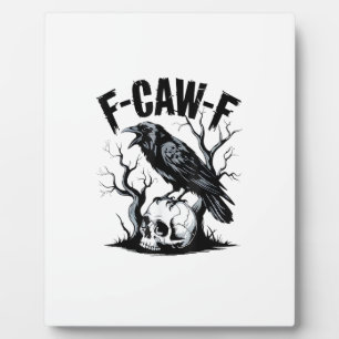 Halloween F-Caw-F Vogel Kraai Vrouwen Mannen Retro Fotoplaat