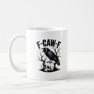 Halloween F-Caw-F Vogel Kraai Vrouwen Mannen Retro Koffiemok