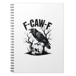 Halloween F-Caw-F Vogel Kraai Vrouwen Mannen Retro Notitieboek