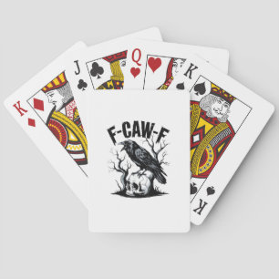 Halloween F-Caw-F Vogel Kraai Vrouwen Mannen Retro Pokerkaarten