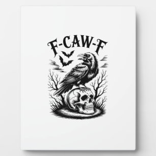 Halloween F-Caw-F Vogel Kraai Vrouwen Mannen Trend Fotoplaat