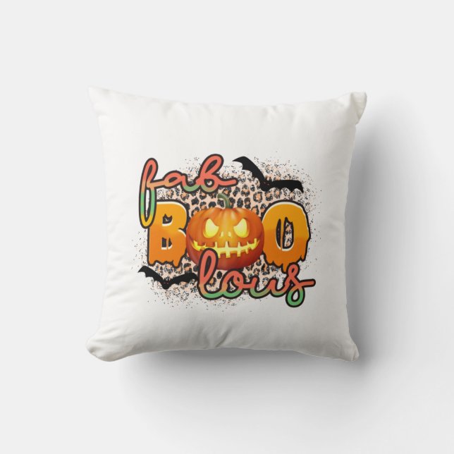 Halloween Fab Boo Lous Birthday Kussen (Voorkant)