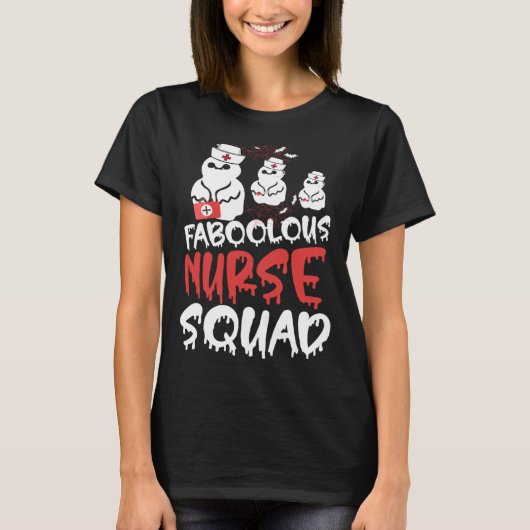 Halloween Fabolous Nurse Crew Halloween Costume T-shirt (Voorkant)