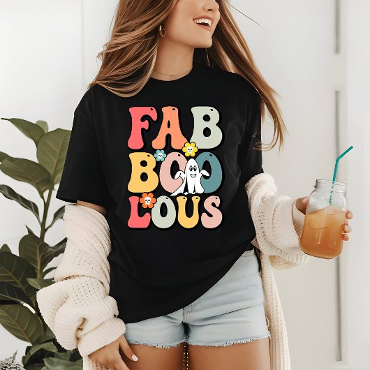 Halloween Faboolous Ghost Retro Groovy Funny Tri-Blend Shirt