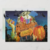 Halloween Fabulous Vector Art Party - Uitnodiging (Voorkant / Achterkant)