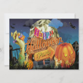 Halloween Fabulous Vector Art Party - Uitnodiging (Voorkant)