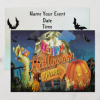Halloween Fabulous Vector Art Party - Uitnodiging