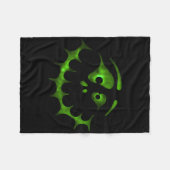 Halloween Face 5 - Groen (d010-0466a) Fleece Deken (Voorkant (Horizontaal))