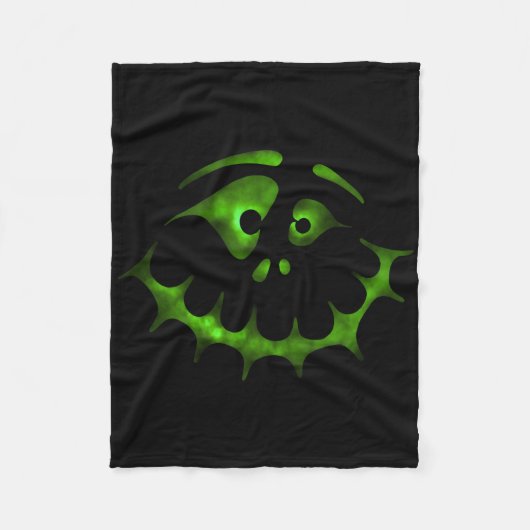 Halloween Face 5 - Groen (d010-0466a) Fleece Deken (Voorkant)