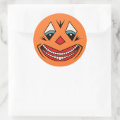 Halloween Face Design uit de jaren 20 Ronde Sticker (Tas)